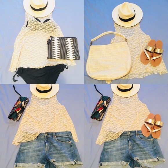 🤑FREE w/ purchase! Twenty One Shimmery Lace Tank - Picture 15 of 16